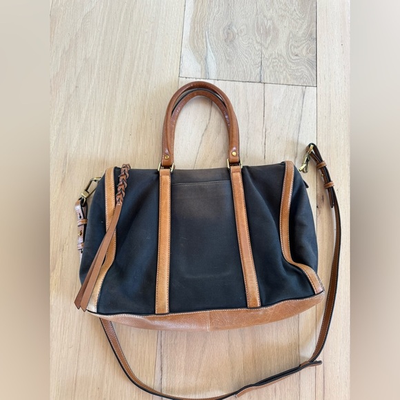 Fossil Vintage Brown Leather Handbag Tote Bag Purse - Picture 8 of 10